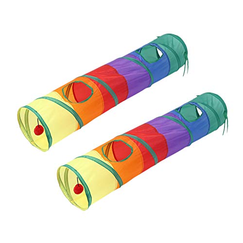 Tsadeer 2 Stück Tunnel Pet Tube Faltspiel Kitty Room Toy für Training und mit lustigen Bällen und Löchern für einen Tsadeer 2 Stück Tunnel Pet Tube Faltspiel Kitty Room Toy für Training und mit lustigen Bällen und Löchern für einen von Tsadeer