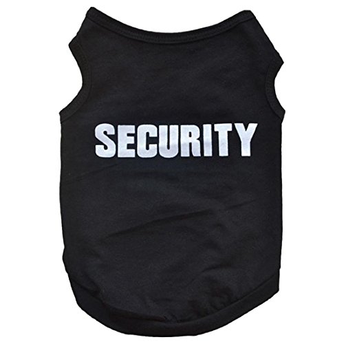 Tsadeer Pet Winter Kleidung Welpen Hund Katze Weste T Shirt Mantel Pullover Kleidung "SECURITY", Schwarz S von Tsadeer