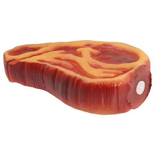 Tsadeer Rindersteak Form Hund Quietschende Kauen Spielzeug, rot/hellgelb Tsadeer Rindersteak Form Hund Quietschende Kauen Spielzeug, rot/hellgelb von Tsadeer