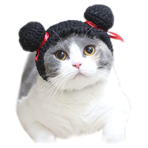 Haustier-Hut, chinesischer Stil, Nezha-Kopfbedeckung, Stricken, lustige Katze, Kopfbedeckung, Cosplay, Zubehör für Party, Fotografie, Dekoration, M von Tsangbaby