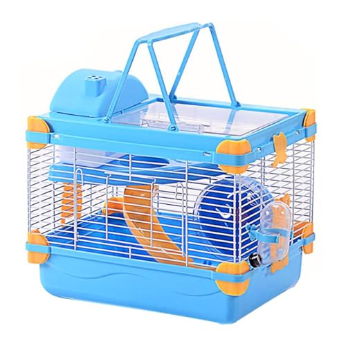 1 Set Doppellagiger Hamsterkäfig Tragbarer Haustierkäfig mit Dachfenster Rennmäuse Spielkäfig Hamster Habitat Deluxe Kleintierkäfig Kit von TsoLay