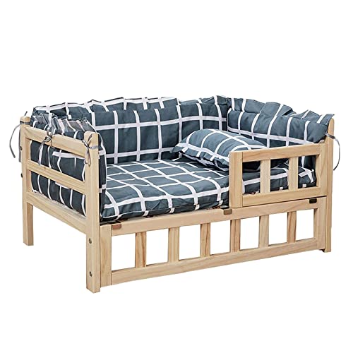 Hundebett Hundebett aus Holz, erhöhtes Haustierbett mit abnehmbarer, waschbarer Matratze, tragbares erhöhtes Haustierbett, Hundehütte für kleine, mittelgroße und große Hunde für Hunde, Haustier, Katze Hundebett Hundebett aus Holz, erhöhtes Haustierbett mit abnehmbarer, waschbarer Matratze, tragbares erhöhtes Haustierbett, Hundehütte für kleine, mittelgroße und große Hunde für Hunde, Haustier, Katze von TsoLay