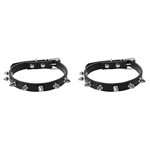 TsoLay 2X Hundehalsband Hunde Halsband Belt Halsbaender Schwarz Einstellbar S von TsoLay
