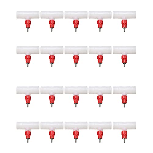 TsoLay Chicken Nipples Tee Fittings - Vollautomatisches GeflüGelbewäSserungsset Chicken Water Drinker 20Er Pack von TsoLay