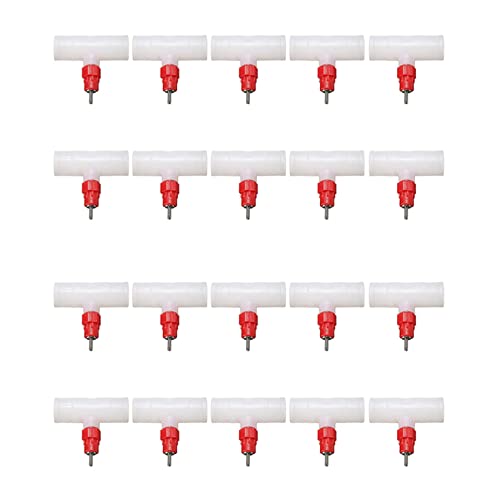 TsoLay Chicken Nipples Tee Fittings - Vollautomatisches GeflüGelbewäSserungsset Chicken Water Drinker 20Er Pack von TsoLay