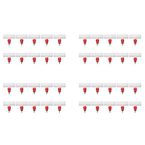 TsoLay Chicken Nipples Tee Fittings - Vollautomatisches Geflügelbewässerungsset Chicken Water Drinker 40Er Pack von TsoLay