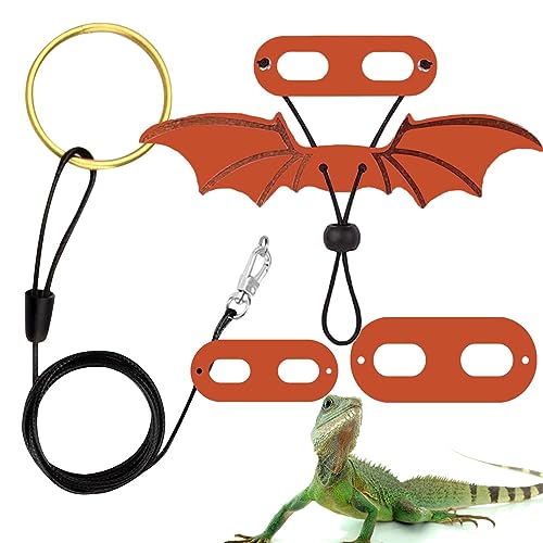Bartagame Leine | Bartagamengeschirr und Leine mit Flügeln,Klein/Mittel/Groß 3er-Pack verstellbares weiches Leder-Dinosaurierflügel-Reptiliengeschirr-Leine-Set, Heimtierbedarf Tsuchiya Bartagame Leine | Bartagamengeschirr und Leine mit Flügeln,Klein/Mittel/Groß 3er-Pack verstellbares weiches Leder-Dinosaurierflügel-Reptiliengeschirr-Leine-Set, Heimtierbedarf Tsuchiya von Tsuchiya
