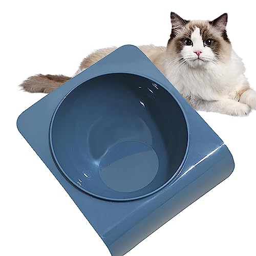 Erhöhter Katzennapf | 15 Grad geneigte Schüssel - Schräge Futter- oder Wassernäpfe für Katzen – Schmutzfreier Rückflussschutz, Rutschfester, stressfreier und geräuscharmer Napf Tsuchiya von Tsuchiya