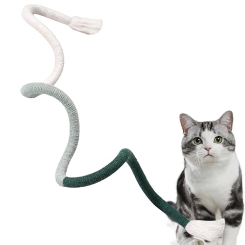 Tsuchiya Kätzchen-Zahnreinigungsspielzeug - Nachtschnurstab aus Baumwolle zum Reinigen der Zähne | Unterhaltungszubehör für Katzen für Wohnzimmer, Schlafzimmer, Tierheim, Tierhandlung, Arbeitszimmer von Tsuchiya