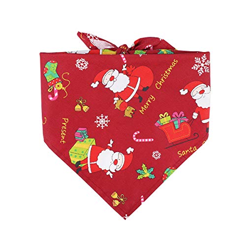 Weihnachten Bandana für Hund Weihnachten Haustiere Schal Waschbar Lätzchen Schal Baumwolle Dreieck Hundeschals Hals Taschentuch Zubehör für Welpen Hunde Katzen von Tsukitoy