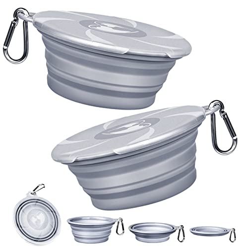 Faltbare Hundenäpfe – tragbare Reise-Hundenäpfe mit Deckel und Karabinern, 2 Stück, Silikon-Bewässerung, Futternäpfe für Hunde und Katzen, 450 ml, zusammenklappbar, für Spaziergänge, Wandern, Camping Faltbare Hundenäpfe – tragbare Reise-Hundenäpfe mit Deckel und Karabinern, 2 Stück, Silikon-Bewässerung, Futternäpfe für Hunde und Katzen, 450 ml, zusammenklappbar, für Spaziergänge, Wandern, Camping von Tsxurepaw