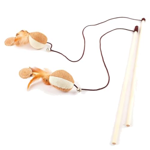 Ttiy Tragbarer Katzenspielzeug, kreatives Kätzchen-Spielzeug, interaktiver Katzenfänger, langlebiger Katzenstab-Stick mit Glocke für Haustiere, 2 Stück Ttiy Tragbarer Katzenspielzeug, kreatives Kätzchen-Spielzeug, interaktiver Katzenfänger, langlebiger Katzenstab-Stick mit Glocke für Haustiere, 2 Stück von Ttiy