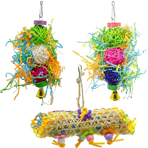 Ttiy Vogel-Kauspielzeug, kreatives Vogel-Sittich-Spielzeug, Papageienkäfig, Futtersuche, Spielzeug für Haustiere, 3 Stück Ttiy Vogel-Kauspielzeug, kreatives Vogel-Sittich-Spielzeug, Papageienkäfig, Futtersuche, Spielzeug für Haustiere, 3 Stück von Ttiy
