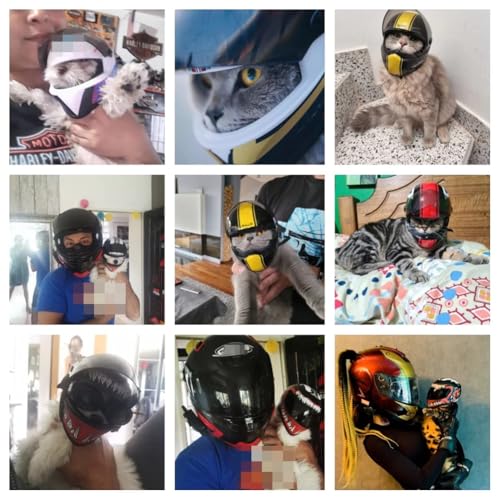 TuTaTiMANG Integralhelm Für Haustiere, Motorradhelm Für Katzen Und Hunde, Motorradhelm Für Haustiere Im Freien, Zubehör Für Foto-Requisiten Für Haustiere von TuTaTiMANG