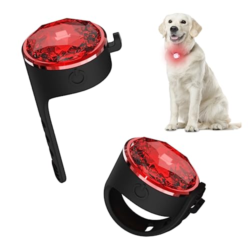 2 Stück hundehalsband Leuchtend für Nacht, Tubasion 3 Modi leuchthalsband Hund Aufladbar, 100% Wasserdichtem LED Licht für Hunde. Hundelichter für Nachtspaziergänge, Camping (Rot) von Tubasion