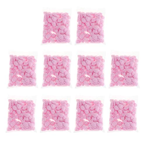 Tubayia 1000 Stück Baumwolle Wattebällchen Wattebausch Winter Warm Haustier Hamster Haus Käfig Füllung (Rosa) von Tubayia