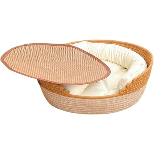 Tubayia Katzenbett, Korb, Bett, Wiege, verschleißfest, Haustierbedarf, Katzenschlafnest, Weben, Haustierbett für Hauskatzen, Spielen, Krallenschleifen (XL) von Tubayia