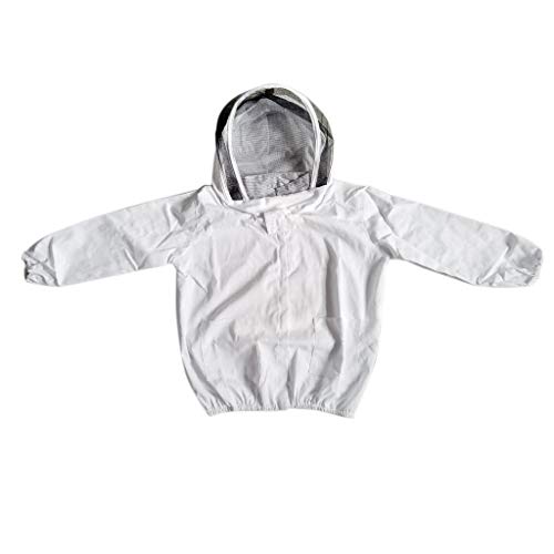 Tubayia Professionelle Imkerjacke Schleier Hut Bienenzucht Jacke Imkerbekleidung Schutzbekleidung (Weiß 01) von Tubayia