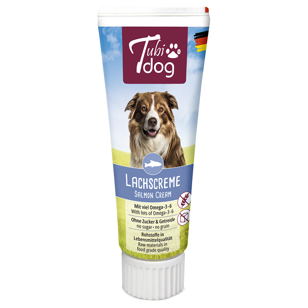 Tubidog Lachscreme in der Tube - Sparpaket: 6 x 75 g von TubiDOG