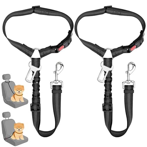 Tucireat 2 in 1 Anschnallgurt Hund Auto,2 Stück Hunde Sicherheitsgurt,Hundegurt fürs Auto,Einstellbar Hundesicherheitsgurt,Sicherheitsgeschirr Hund für alle Hunderassen,Katzen und Autotypen(Schwarz) Tucireat 2 in 1 Anschnallgurt Hund Auto,2 Stück Hunde Sicherheitsgurt,Hundegurt fürs Auto,Einstellbar Hundesicherheitsgurt,Sicherheitsgeschirr Hund für alle Hunderassen,Katzen und Autotypen(Schwarz) von Tucireat