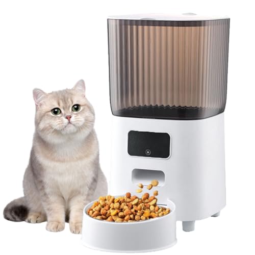 Automatischer Katzenfutterspender, 5 l, Futterspender für Katzen, automatischer Futterspender mit Timer, 2,4 G WiFi, Futterspender, Edelstahlnapf Automatischer Katzenfutterspender, 5 l, Futterspender für Katzen, automatischer Futterspender mit Timer, 2,4 G WiFi, Futterspender, Edelstahlnapf von Tudegy