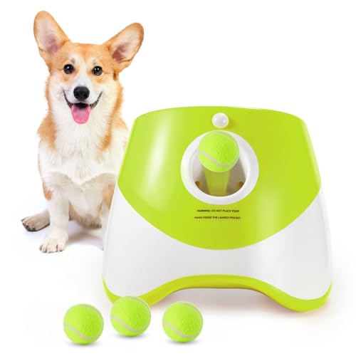 Tudegy Hundetenniswerfer, interaktive Ballwurfmaschine mit 3 Stück 5 cm Tennisbällen, automatischer Ballwerfer, dreistufige Startdistanzkontrolle, für kleine und mittelgroße Hunde, Hundespielzeug Tudegy Hundetenniswerfer, interaktive Ballwurfmaschine mit 3 Stück 5 cm Tennisbällen, automatischer Ballwerfer, dreistufige Startdistanzkontrolle, für kleine und mittelgroße Hunde, Hundespielzeug von Tudegy
