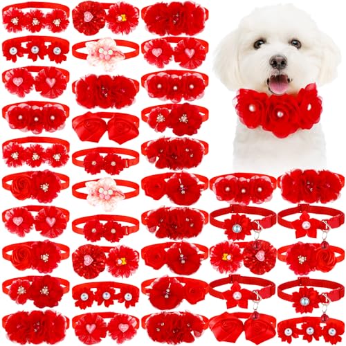 Tudomro Valentinstags-Hundehalsband, Blumen, Welpen, Schleifen, verstellbares Halsband, kleine mittlere Hunde, Katzen, Rose, Hundezubehör, Verzierung, Dekoration für Party, Hochzeit, Haustierhalsband, Tudomro Valentinstags-Hundehalsband, Blumen, Welpen, Schleifen, verstellbares Halsband, kleine mittlere Hunde, Katzen, Rose, Hundezubehör, Verzierung, Dekoration für Party, Hochzeit, Haustierhalsband, von Tudomro