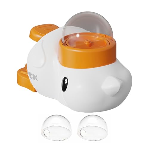 Enten-Leckerli-Spender, 2 in 1 Interaktives Hundespielzeug für langsames Füttern, Puzzle-Spielzeug, Hundeleck-Spender mit Knopf für kleine und mittelgroße Hunde/Katzen/Haustiere (Weiß) von Tuelaly
