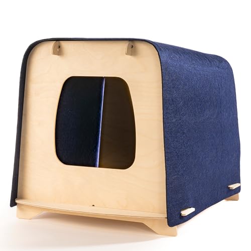 Neko Katzenbett, Katzenbett, Katzenbett, Höhle, Katzenhaus 40 x 40 x 38 cm, einfache Steckmontage für einfachen Transport. (Blau, 40 x 40 x 39 cm) von Tufetto