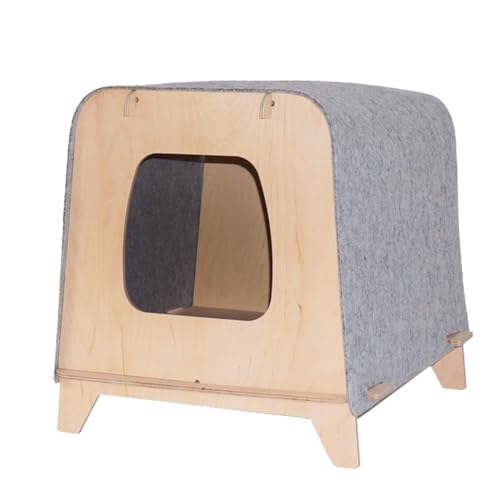 Neko Katzenbett, Katzenbett, Katzenbett, Höhle, Katzenhaus 40 x 40 x 38 cm, einfache Steckmontage für einfachen Transport. (Grau, 40 x 40 x 39 cm) von Tufetto