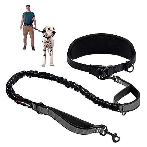 Robuste, freihändige Hundeleine von Tuff Pupper | Ein großer Hund bis 55 kg | Bequemer, stoßdämpfender Bungee | Reflektierende gepolsterte Griffe | Lendengürtel 55-110 cm | Leine zum Joggen und Laufen Robuste, freihändige Hundeleine von Tuff Pupper | Ein großer Hund bis 55 kg | Bequemer, stoßdämpfender Bungee | Reflektierende gepolsterte Griffe | Lendengürtel 55-110 cm | Leine zum Joggen und Laufen von Tuff Pupper