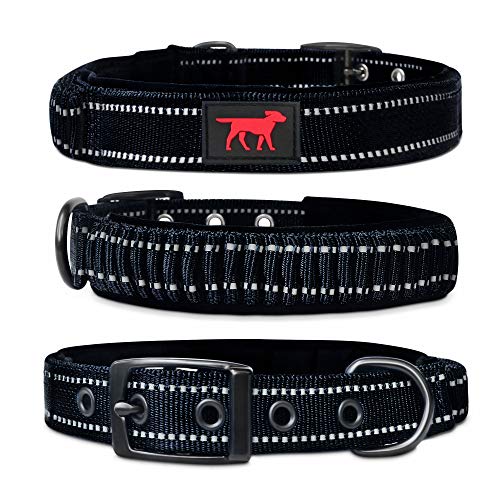 Tuff Pupper Robustes Hundehalsband mit Griff | Halsband aus ballistischem Nylon | Gepolstertes, reflektierendes Hundehalsband mit verstellbaren Edelstahlbeschlägen | Praktische Größe für alle Rassen von Tuff Pupper