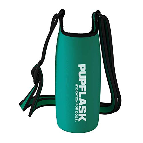 Tuff Pupper PupFlask Isolierter Neopren-Wasserflaschenhalter mit breitem, verstellbarem Schultergurt, ideal für Reisen, Spazierengehen, Wandern (40 OZ, Quetzal Green) von Tuff Pupper