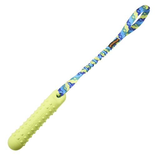 Tug-E-Nuff BOB Dog Dummy 3-in-1 Apportier-, Zerr- & Wasserspielzeug, langlebig, wasserdicht, schwimmfähig, Bungee-Griff zum Zerren (Grün) von Tug-E-Nuff