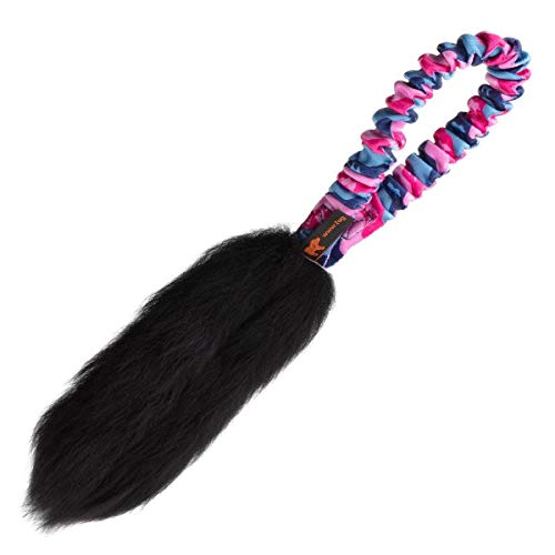 Tug-E-Nuff Dog Gear Taschenmagnet, interaktives Schleppspielzeug, stoßdämpfender Bungee und langlebig, für Welpen- und Hundetraining, 33 x 20,3 cm (rosa Muster – schwarzes Schaffell, 1 Stück) von Tug-E-Nuff Dog Gear