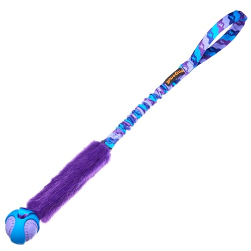 Tug-E-Nuff - Fauxtastic PowerBall Bungee, strapazierfähiges Bungee-Zerrspielzeug für Hunde, ideal für interaktives Hundetraining und Hunde jeden Alters, aus strapazierfähigem Kunstfell, 63 cm lang von Tug-E-Nuff