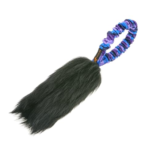 Tug-E-Nuff Interaktives Zerrspielzeug für Hunde mit Taschenmagnet, stoßdämpfendes Bungee und langlebig für starkes Zerren, ideal für Welpen- und Hundetraining, 100 % lokal angebautes Schaffell, Größe von Tug-E-Nuff