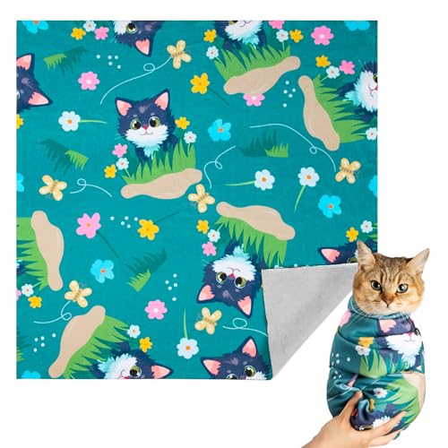 Tuiskusa Katzenpflege-Wickeltuch, Katzenwickel zum Schneiden von Nägeln, selbstklebende Stoffwickel für Katzen, Burrito-Wrap, kratzfest, Anti-Entkommen, multifunktionales Wickeltuch, Haustierwerkzeug von Tuiskusa