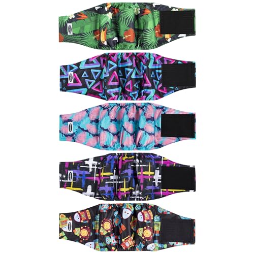 Tuiskusa Windeln für männliche Hunde, hochabsorbierende Bauchbänder für männliche Hunde, waschbar, wiederverwendbar, 5 Stück Tuiskusa Windeln für männliche Hunde, hochabsorbierende Bauchbänder für männliche Hunde, waschbar, wiederverwendbar, 5 Stück von Tuiskusa