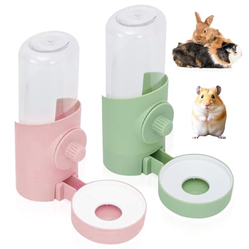 2 Stück Hängend Haustier Wasserspender,500ML Automatischer Wasserspender Kaninchen,Trinkflasche Kaninchen für Rabbits, Guinea Pigs, Chinchillas, Hedgehogs, Ferrets, Hamsters von Tulov