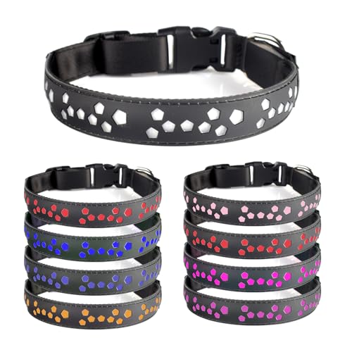 Tulov Hundehalsband Leuchtend, USB Aufladbar LED Leuchthalsband Hund, 8 Farben und 15 Wechselmodi Hundehalsband, Lumineszenz bei niedriger Temperatur, Verstellbare Hundehalsband - L (50-60CM) von Tulov