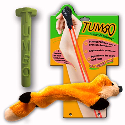 Tumbo Timmy, Launching Plush Fox, Slingshot Hundespielzeug (Orange, Fuchs) von Tumbo
