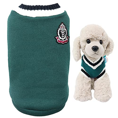 Hundepullover | Atmungsaktive Strickpullover, keine klebrigen Haare, Winterpullover für Hunde, dick, V-Ausschnitt, Kleidung für drinnen und draußen von Tumotsit
