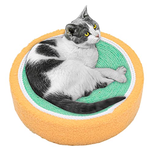 Katze Scratching Board - Runde Sisal Matte Scratcher Katzenspielzeug, haltbare und schützende Katzenmöbelunterlage Entspannend Rest Spiel Training Tumotsit von Tumotsit