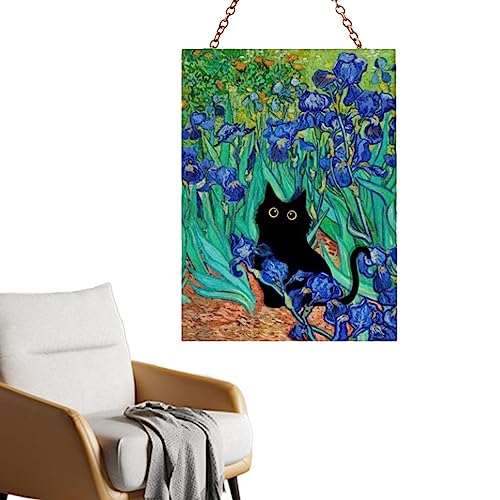 Tumotsit Cat Buntglasfenster | Acryldekoration für Katze, Fensterdekoration, Katze, tragbar, Dekoration für Autofenster, Katze von Tumotsit