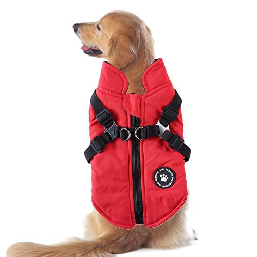 Tumotsit Hundemantel mit Geschirr, wasserdichte Jacken mit Geschirr und D-Ringen, warme Jacke für Haustiere, Weste für kleine Hunde, Welpengeschirr, Wettermantel Tumotsit Hundemantel mit Geschirr, wasserdichte Jacken mit Geschirr und D-Ringen, warme Jacke für Haustiere, Weste für kleine Hunde, Welpengeschirr, Wettermantel von Tumotsit