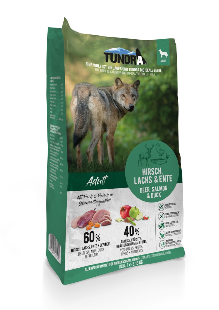 TUNDRA Dog Grizzly Hirsch, Ente & Lachs Hundetrockenfutter von Tundra