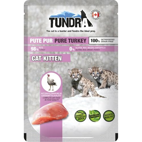 Tundra Katzenfutter Kitten Pute Pur, Pouchbeutel 16 x 85 g Tundra Katzenfutter Kitten Pute Pur, Pouchbeutel 16 x 85 g von Tundra