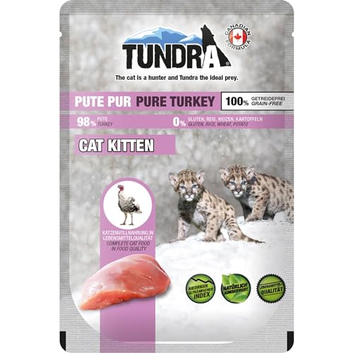 Tundra Katzenfutter Kitten Pute Pur, Pouchbeutel 16 x 85 g von Tundra