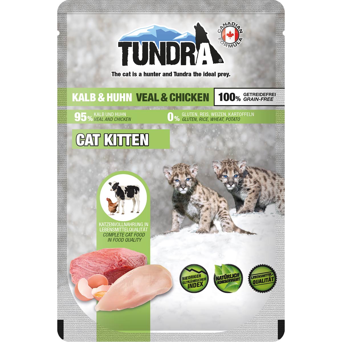 Tundra Cat Pouchpack Kitten Kalb & Huhn 16x85g von Tundra